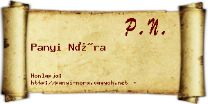 Panyi Nóra névjegykártya